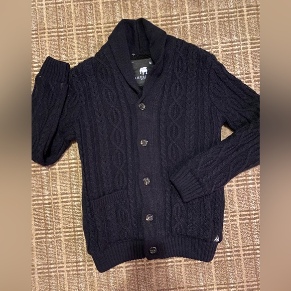 NWOT American Stitch Shawl Collar Button Front Cable Knit Cardigan M - Picture 9 of 12